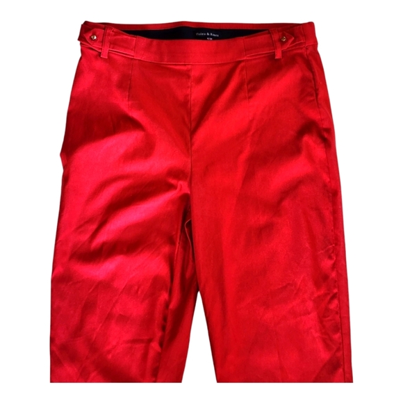 Violets & Roses Red Slim Fit Pants Size 6/28 Stretch Rayon Blend Office Wear - Picture 2 of 7